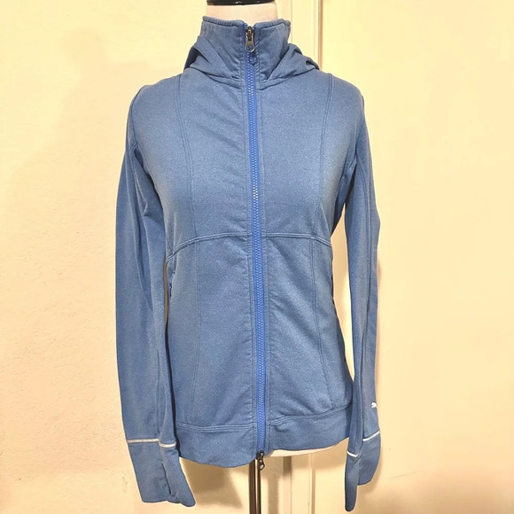 Puma Pilates Athletic Hoodie with Sleeves Teal Blue Jacket XS - Picture 1 of 6